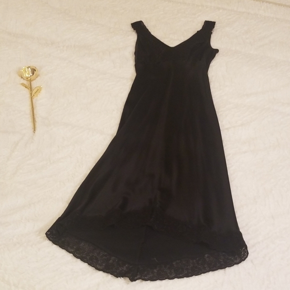Bebe Dresses Bebe Black Slip Dress With Lace And High Low Poshmark